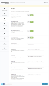 Clock Header Settings